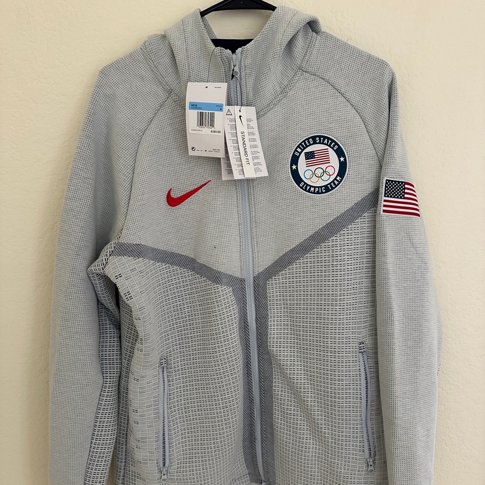 Nike Gray Jacket with Red Logo